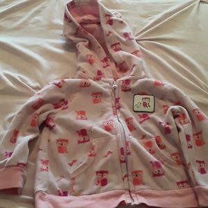Pink jacket with owls.